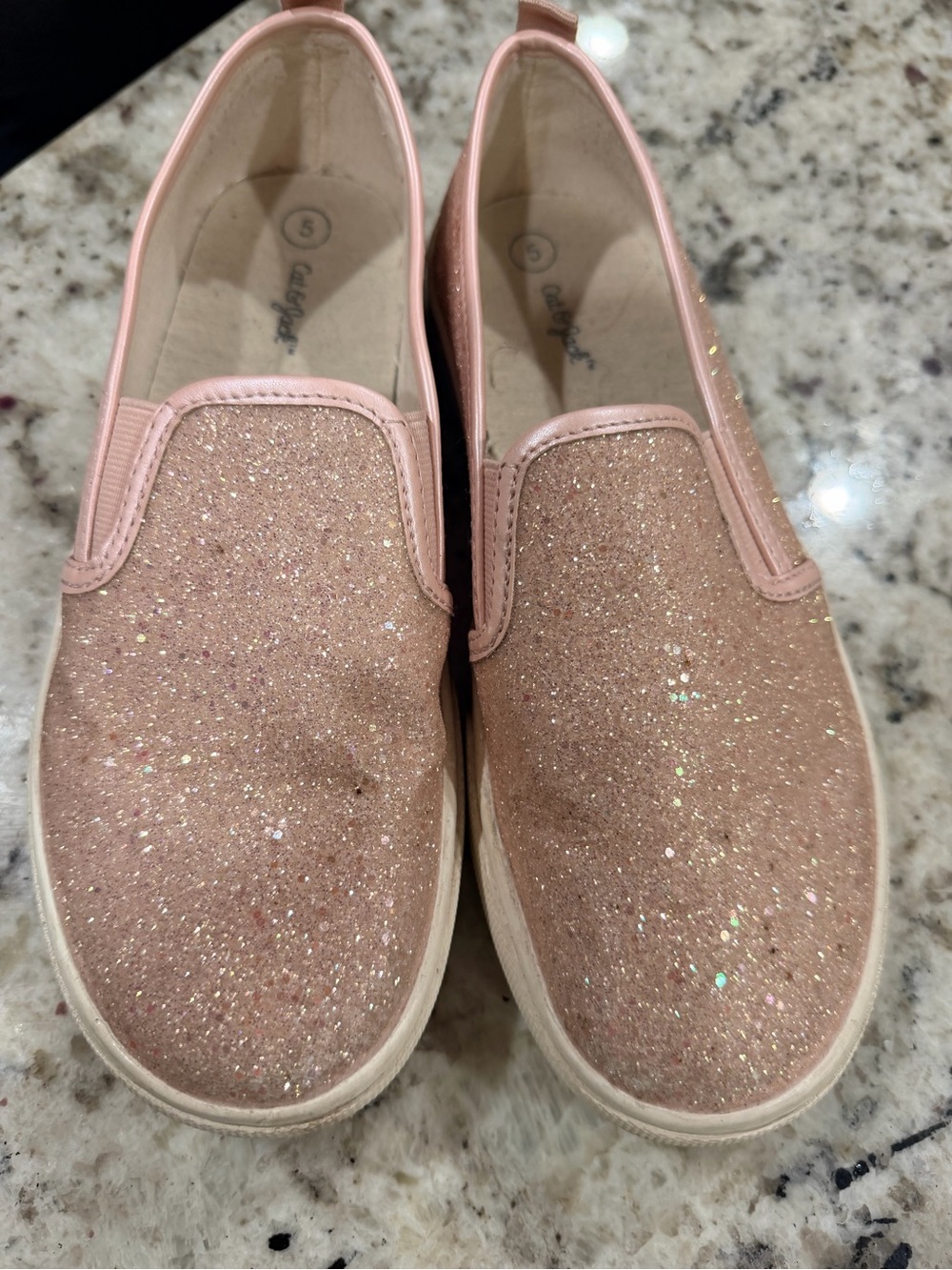 Glitter Slip-On Casual Sneakers - Pink